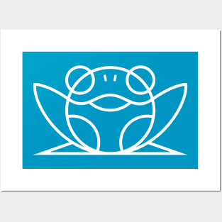 Geometric Frog - White Posters and Art